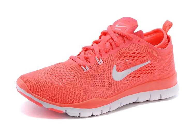 Nike Free 5.0 V2 femme sport livraison gratuite chaussures blanc orange cuir